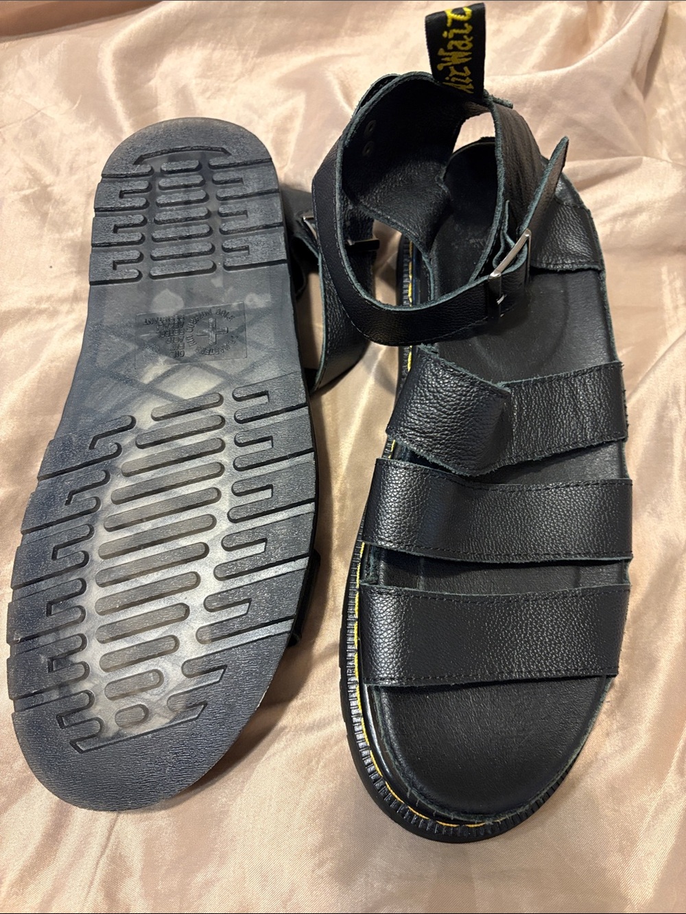 Dr. Martens Black Leather women’s or Men's Sandals US size 10 AS NEW condition
